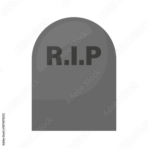 Monumental headstone symbol. Comprehensive graveyard Vector. Literal R.I.P inscription. Extraordinary sepulchral ornamentation.
