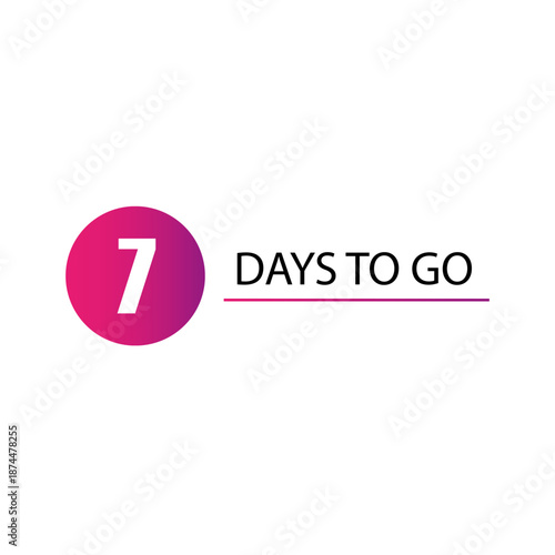 Numeric seven 7. Professional countdown Vector. Days to go. Significant promotional notification