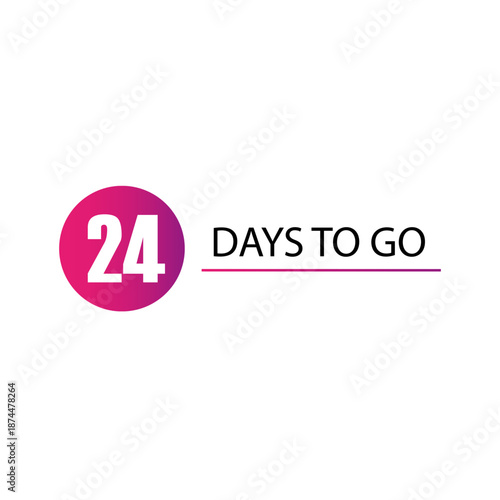 Organizational twenty four 24. Professional Vector countdowns. 24 DAYS TO GO. Representation advertisement presentation.