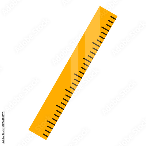 Magnificent yellow ruler. Professional measuring Vector. Comprehensive geometry instrument. Indispensable architectural equipment.
