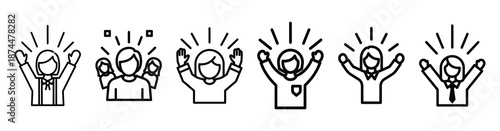 worship celebration icon Line art illustration isolated on white background of palm sunday icons