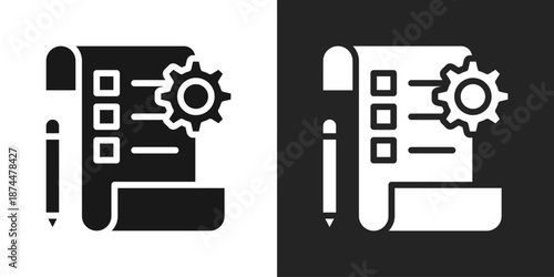 listing Icon In Black And White Glyph Style
