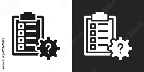 questionnaire Icon In Black And White Glyph Style