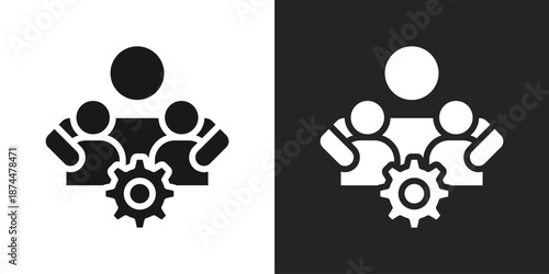 leader Icon In Black And White Glyph Style