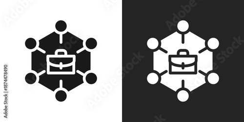 network Icon In Black And White Glyph Style