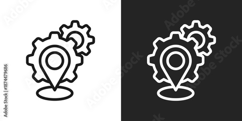 Pin Icon In Black And White Line Style