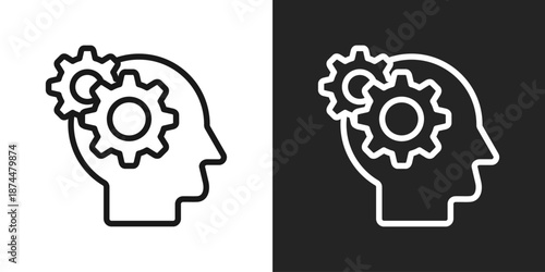 Thinking Icon In Black And White Line Style