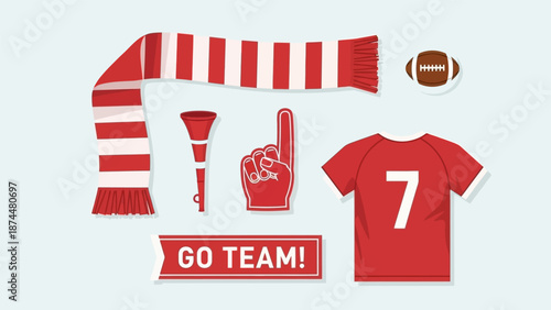 American Football Team Jersey and Accessories.