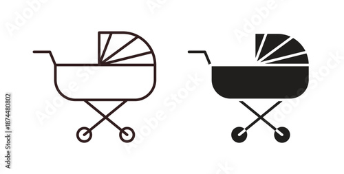 Baby carriage icon