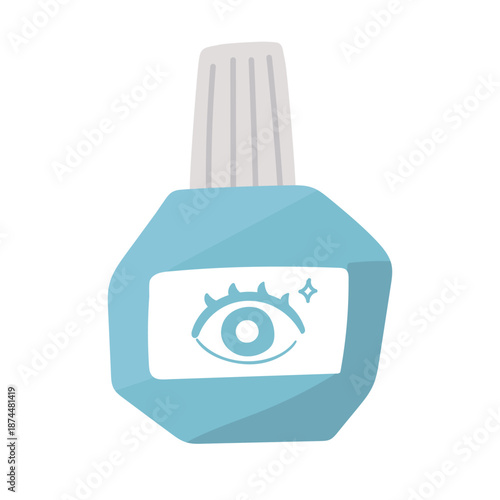 Simple Eye Drops Illustration in Flat Design