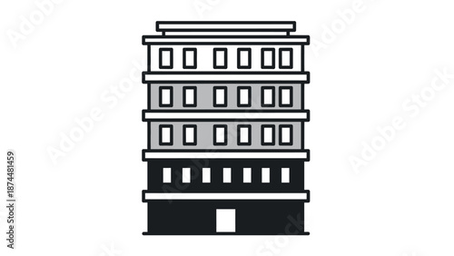 Modern Office Building with Multiple Floors.