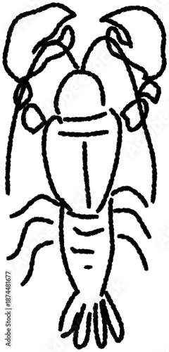 lobster outline drawing