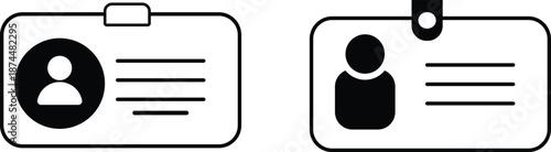 ID Card icon set. Personal identification symbols. badge sign. Business Credential Symbols. Employee clerk card proof concept. Pass identity 
