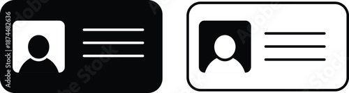 ID Card icon set. Personal identification symbols. badge sign. Business Credential Symbols. Employee clerk card proof concept. Pass identity 
