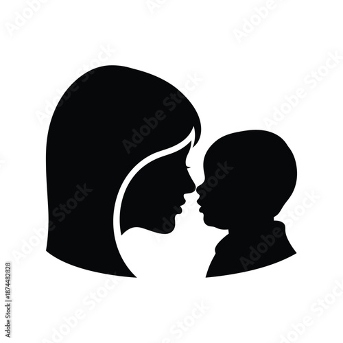 Mother And Child Loving Silhouette