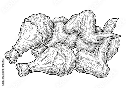 Lucky Chicken Wishbone Symbol Vector Illustration Isolated on White