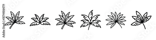 palm leaves celebration Line art illustration isolated on white background of palm sunday icons