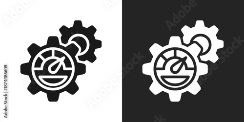 Optimization Icon In Black And White Glyph Style