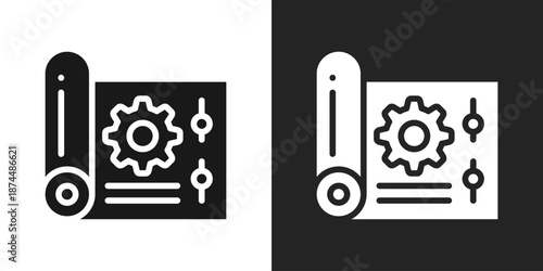 Blueprint Icon In Black And White Glyph Style