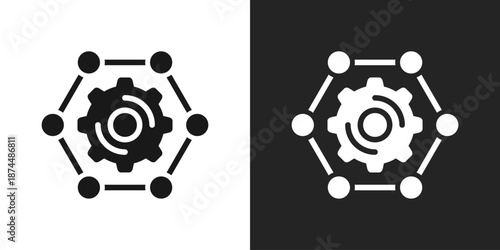 configuration Icon In Black And White Glyph Style