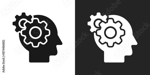 Thinking Icon In Black And White Glyph Style