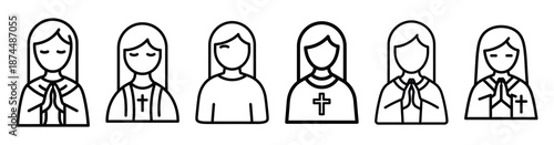 sacred christian worship Line art illustration isolated on white background of palm sunday icons