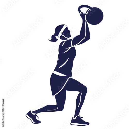 Woman performing kettlebell exercise