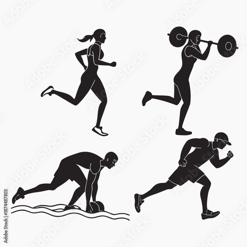 Various fitness activities illustrated
