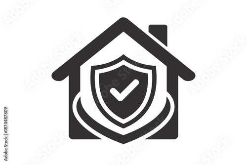 Home Insurance and Family Protection Shield Icon