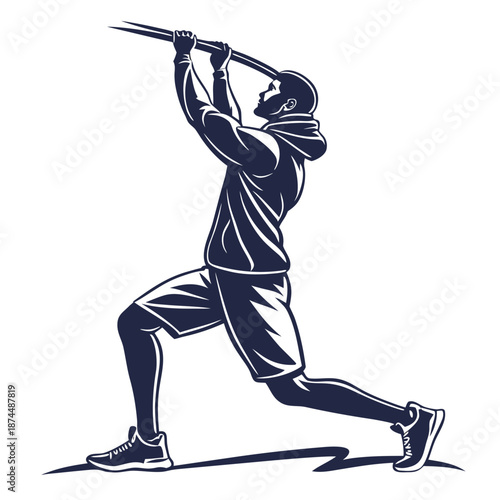 Baseball player swinging bat