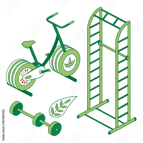 Home gym equipment illustration