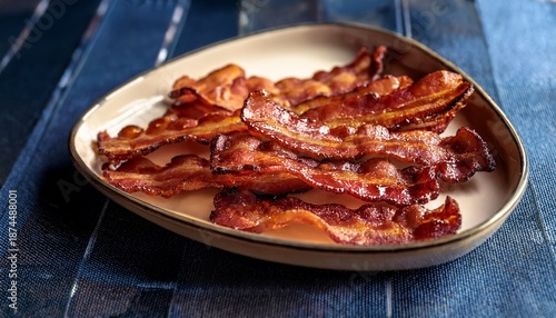 crispy bacon slices a delectable array of perfectly cooked bacon strips each boasting a tantalizing texture and rich savory flavor
