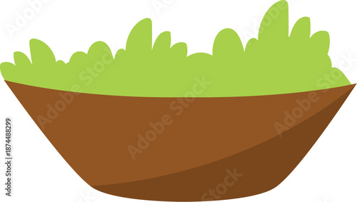 Green Grass and Soil Ground Layer Graphic for Nature Environment and Gardening Cross-Section Design Concepts Isolated on White