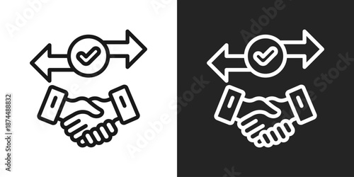 Trade Icon In Black And White Line Style