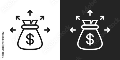 Liquidity Icon In Black And White Line Style