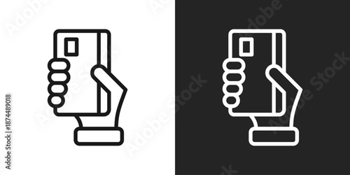 Credit Card Payment Icon In Black And White Line Style