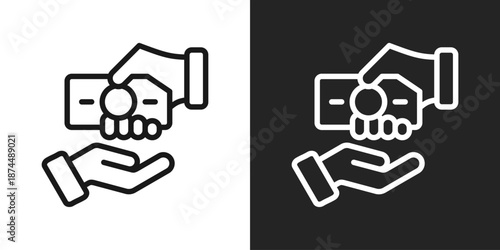 Bribe Icon In Black And White Line Style