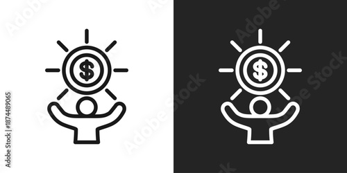 Interest Icon In Black And White Line Style