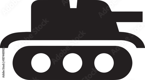 Military Tank Silhouette Illustration on White Background Vector Graphic