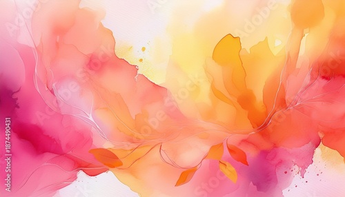 a vibrant and colorful watercolor background featuring shades of pink orange and yellow ideal for creative projects and designs