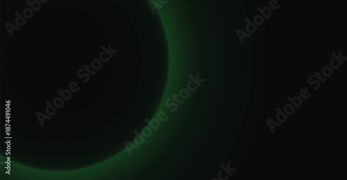 Abstract dark green sphere with glowing aura and soft light effect for modern background design