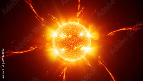 Vibrant solar flare erupting from the sun's surface