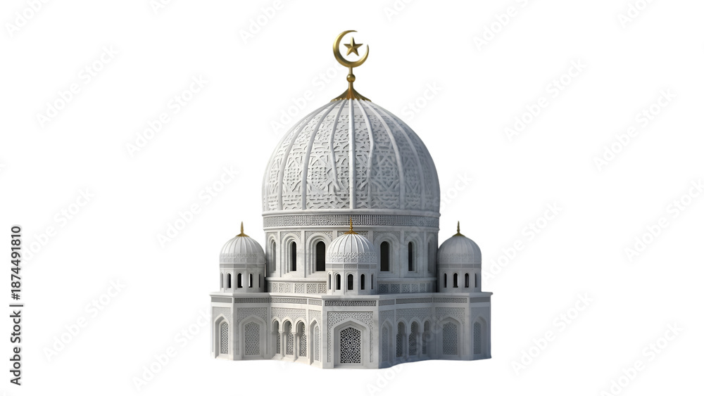 Obraz premium Taj Mahal Model with Crescent Moon Finial