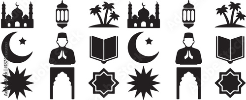 Essential Collection of Black Islamic Religious Icons and Important Cultural Symbols