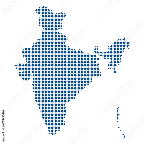 India Professional Dotted Vector Map for Emerging Market and Finance Analysis. India dotted map.