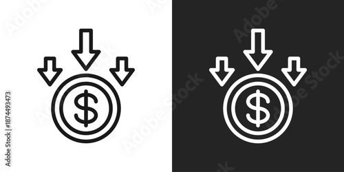 Decrease Icon In Black And White Line Style