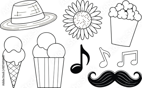 Festa Junina Vector Icon Set Brazilian Summer Party Elements
