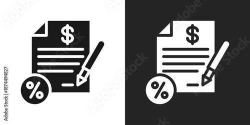 Loan Icon In Black And White Glyph Style