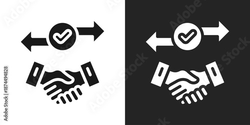Trade Icon In Black And White Glyph Style