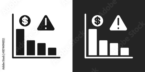 Crisis Icon In Black And White Glyph Style
